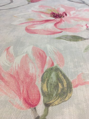 2.1 meters x JANE CHURCHILL "Yasmin" linen fabric painterly magnolias Pink - Picture 6 of 8