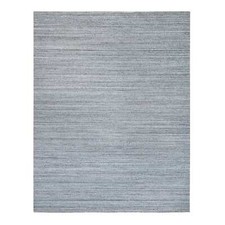 8'1"x10' Arsenic Gray Hand Loomed Modern Striae Design Wool Oriental Rug R65555