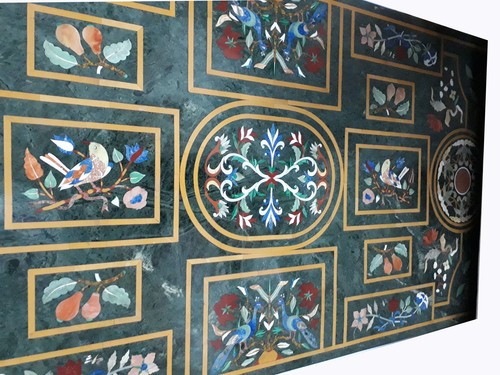 54" x 32" green Marble center / dining Table Top Inlay home dining Decor - Picture 2 of 7