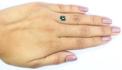 1.04 CT Natural Loose Emerald Diamond 6.60 MM Blue Green Color Diamond QN9396 - Picture 6 of 8