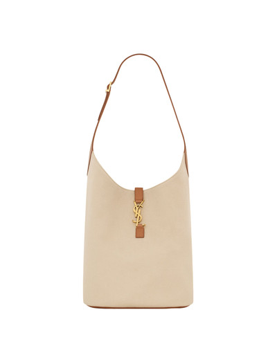 Saint Laurent Le 5 a 7 $3200 Desert Dust/Brick Canvas Hobo Bag New & Authentic