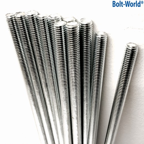 1M & 300mm FULLY THREADED METRIC BAR STUDDING ROD STUD STEEL ZINC PLATED BZP UK - Picture 3 of 3