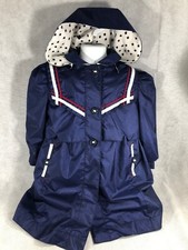 Vintage Rothschild Hooded Anchors Navy Raincoat Jacket Size 3T