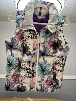 Obermeyer X-ray Floral Retired Pattern Ski Vest Women s M Hard To Find Colorful
