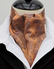 Cravate et mouchoir homme cuivre et marine cachemire satin soyeux Ascot - Fabriqué au Royaume-Uni