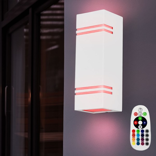 Wandlampe AußEnleuchte Gartenlampe Dimmer Fernbedienung Led HaustüRleuchte Weiß-image