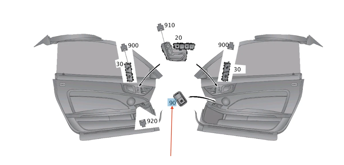 MB SLC R172 Front Driver Door Window Switch LHD/RHD  