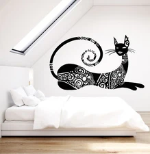 Vinyl Wall Decal Abstract Sphynx Cat Art Decor Fashion Pet Tattoo Sticker 1827ig