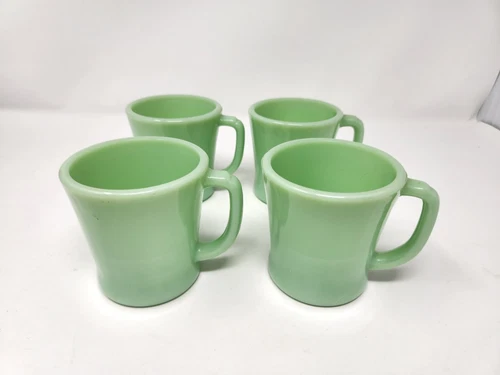 Fire King Jadeite D Handle Mugs, Set Of 4!