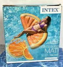 Intex Orange Fruit Slice / Adult Inflatable Swimming Pool Beach Float 70" X 33” 