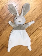 Mud Pie Tan Off White Cream Bunny Rabbit Lovey/Security Blanket Pacifier Holder