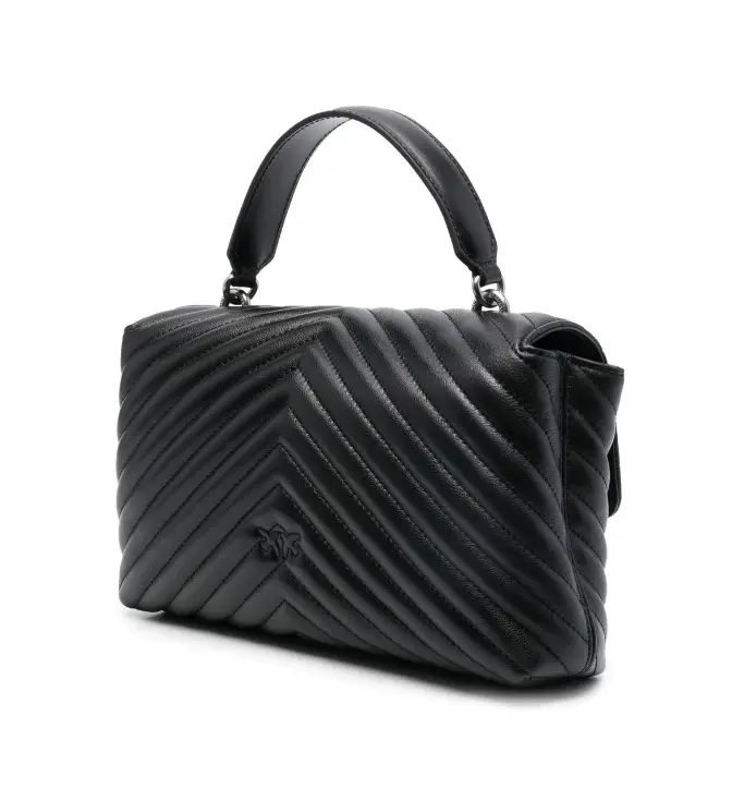 NWT PINKO Love Lady chevron-quilted tote bag, black