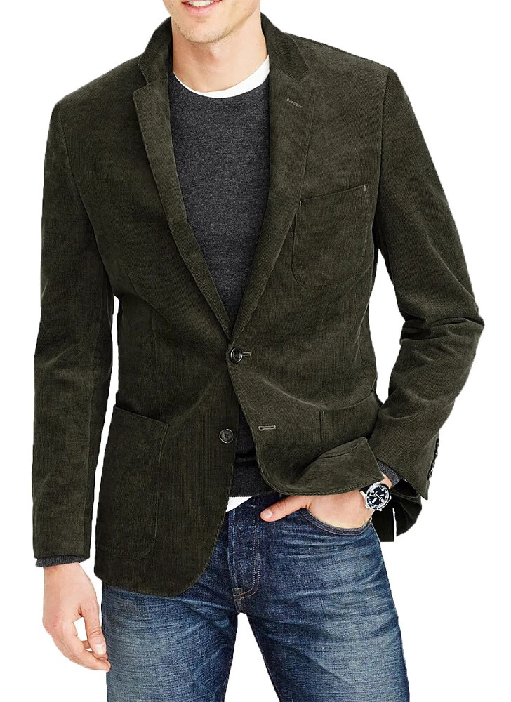 Men s Casual Slim Fit Lightweight Corduroy Jacket Blazer Sport