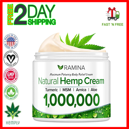 Natural Extra Strong Hemp Cream for Pain Arthritis Muscle Relief 1.000