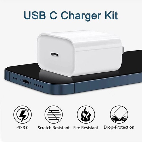 For Android 20W Type C Fast Charger Adapter Block 100W USB C Charging 6FT Cable - Picture 8 of 15