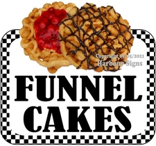 Funnel Cakes DECAL Food Truck Concession Vinyl Sign Sticker bw
