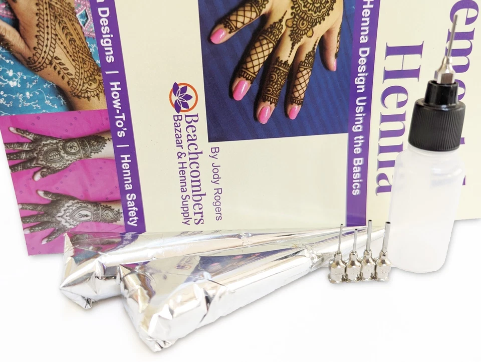 Divertido y Fácil Kit de Tatuaje Temporal de Henna Mehndi Arte Corporal Pasta Conos Sin Mezcla EE. UU. Foto 4 de 4