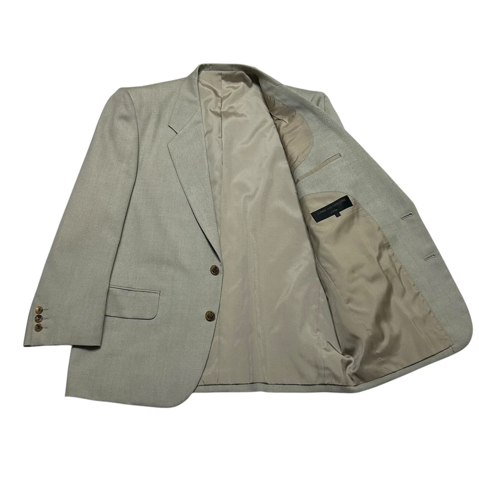 147 90s 91AW vintage comme des garcons conjunto de calças jaqueta terno homme lã bege p - Imagem 4 de 4