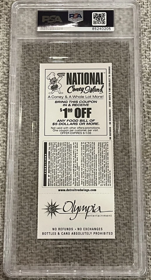 GORDIE HOWE Signed & Inscribed Detroit Red Wings Playoff Ticket Gem Mint 10 PSA - Image 3 of 4