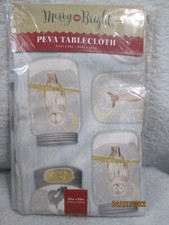 Christmas Holiday Critters Vinyl/Peva Tablecloth 60" X 84" New In Pkg.
