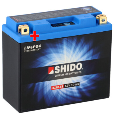Batterie für Yamaha XV 1900 A Midnight Star VP23 2011 Shido Lithium YT14B-BS