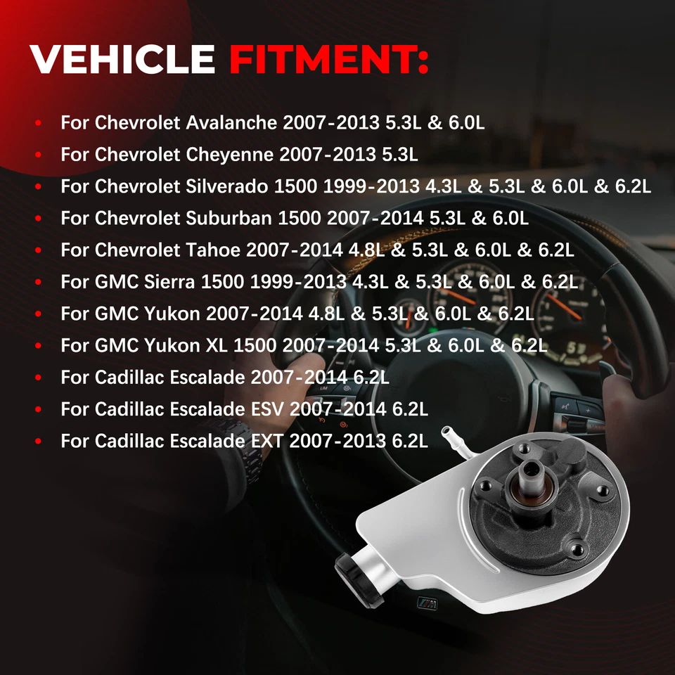 20-8740 Power Steering Pump For Chevrolet Silverado 1500 GMC Sierra 1500 1999-13 - Image 2 of 4