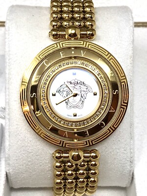 Versace Women's Eon DIAMOND Bezel Bracelet Watch Gold tone VQT070015