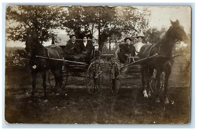#ad 1908 Horse And Buggy Scene Auburndale Wisconsin WI RPPC Photo Antique Postcard $25.97