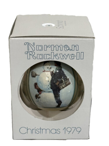 1979 Norman Rockwel Schmid Vintage In Box Christmas Scene ornament - Picture 1 of 7