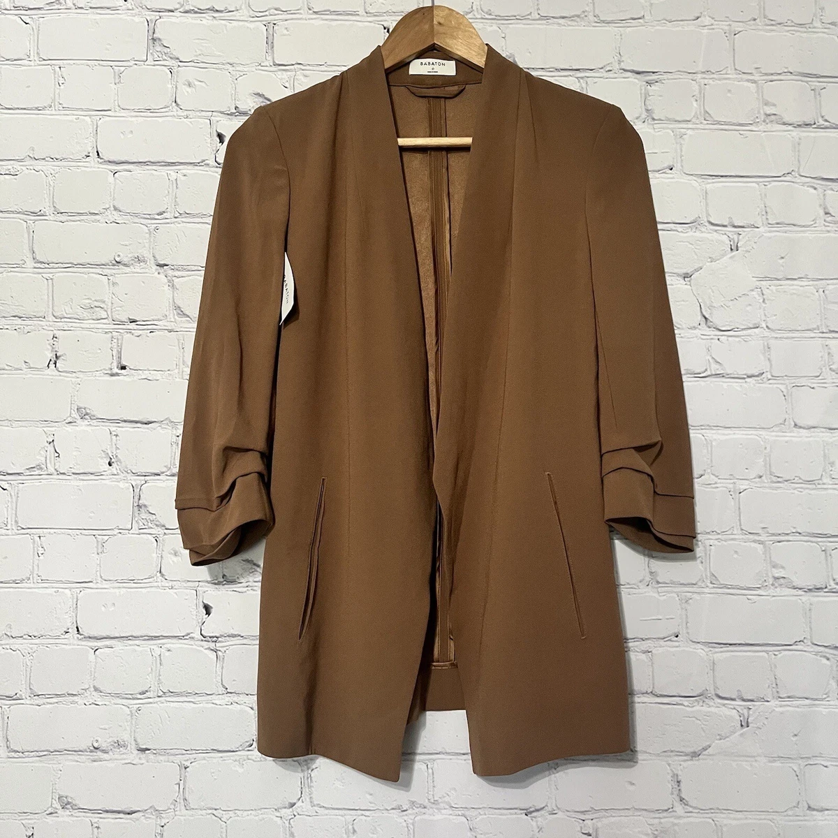 Aritzia Babaton Macauley Blazer in Sand Island Brown Size 0 NWT eBay