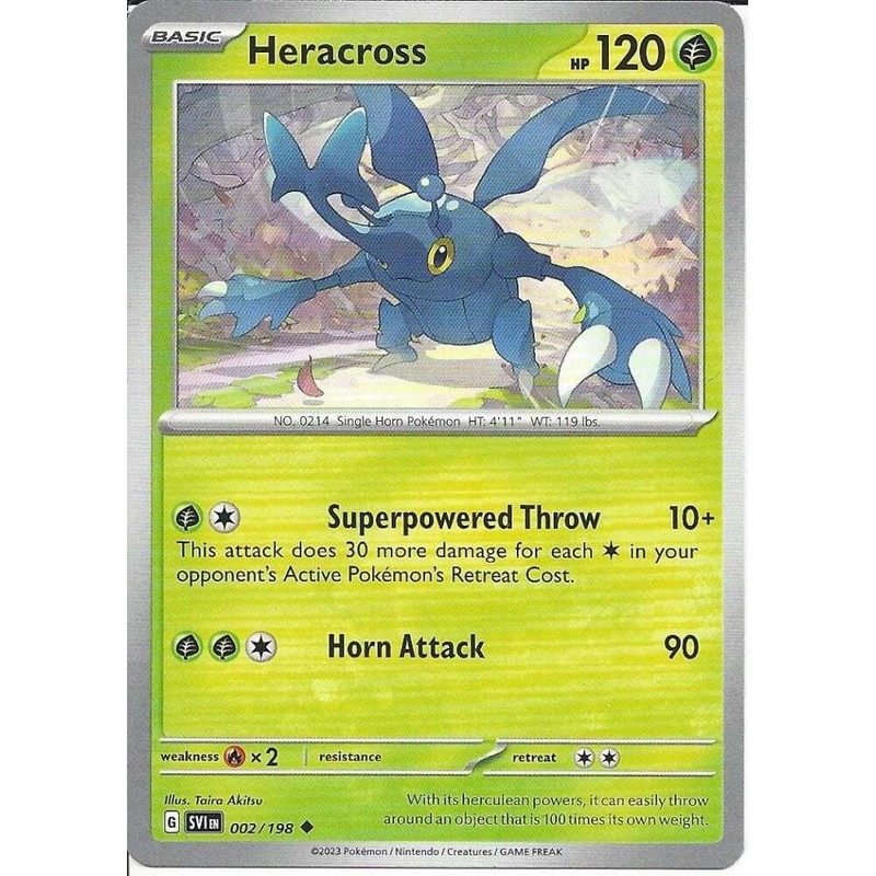 002/198 Heracross : Uncommon : Scarlet & Violet Pokemon Trading Card Game