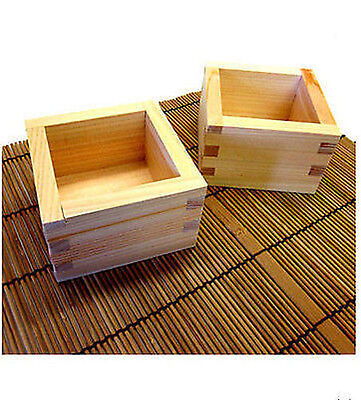 2 PCS. Japanese Sake Cup Masu Wooden Box Container 2.5