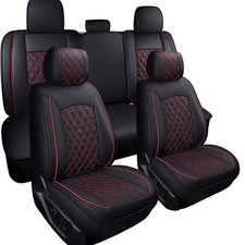 For 2007-2026 Chevy Silverado Gmc Sierra 1500 2500 Leather Car Seat Cover 5-seat