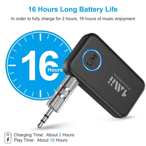 Bluetooth 5.3 Music Receiver for Car/Home Stereo, Aux Bluetooth Adapter for C... - Afbeelding 6 van 8