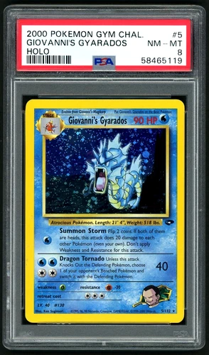 POKEMON GIOVANNI'S GYARADOS 2000 GYM CHALLENGE #5 HOLO PSA 8
