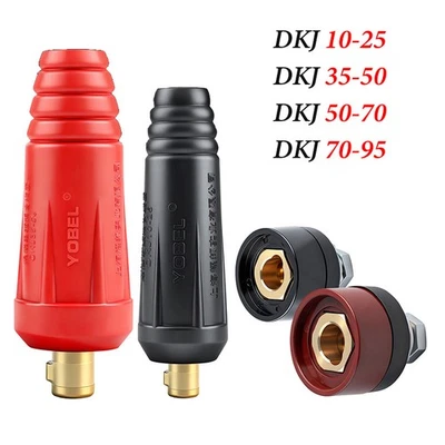 Copper DKJ Male Female Cable Connector Welder Quick Fitting Socket Plug Welding - Bild 1 von 4