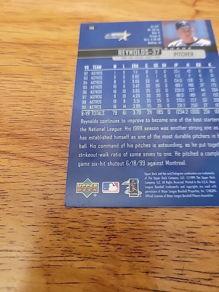 2000 Upper Deck - Shane Reynolds #130 - Image 3 of 4