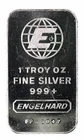 Vintage Engelhard 1 oz Silver .999 + Fine Bar Large E -  S/N FP 63047 1981-1985