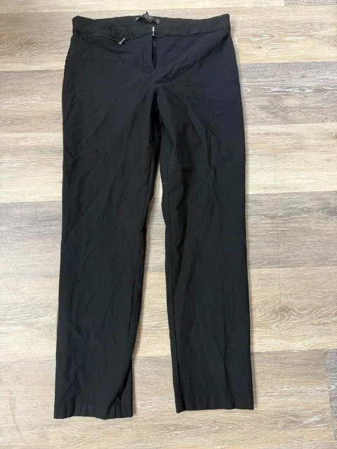 Pantalones para mujer 89th & Madison 14 negros elásticos tiro medio bolsillos pierna recta Foto 2 de 4