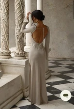 Meshki Atticus Knit Maxi Dress With Sequin - Gold, Size M