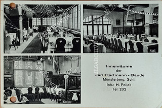 Postcard postcard Carl Hartmann Baude Münsterberg Silesia punched see pictures F27