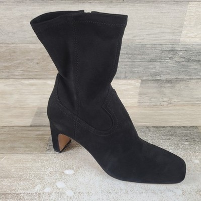 Dolce Vita Roan Onyx Stella Womens Ankle Boots Sz 8 Black Side Zip Square Toe