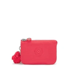 Kipling Red Creativity Pouch Small New 2 Compartments Monkey Keychain NWT