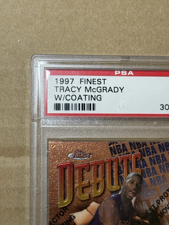 1997-98 Topps Finest #107 Tracy McGrady RC! PSA 9 MINT! - Image 2 of 4