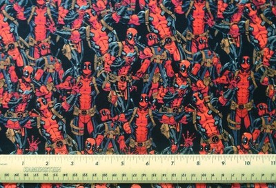 1/4 yard 100% cotton fabric Springs Creative Deadpool Packed Marvel Comics