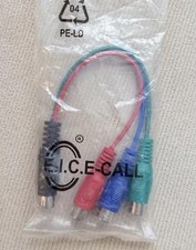 7 Pin S-Video to 3 RCA TV AV Female Cable Adapter Red Green Blue Video-New