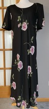 Vtg Jessica Howard Woman’s Layered Dress 20 Black Floral Whimsigoth Cottage