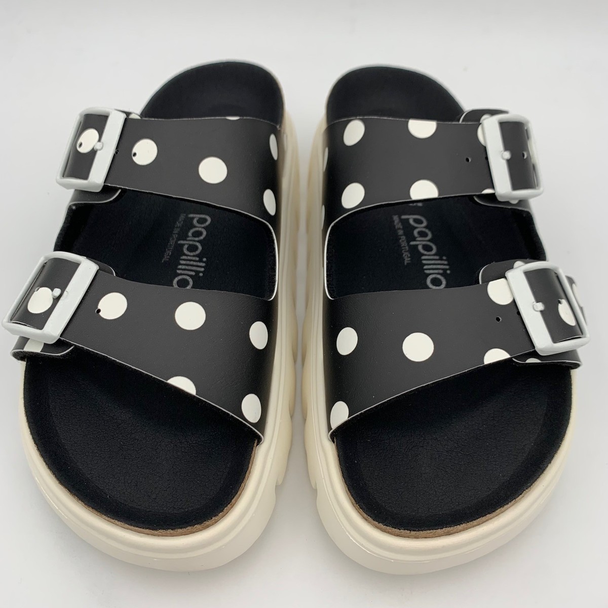 Birkenstock New w/ Box Arizona Pap Chunky Black White Dots Birko