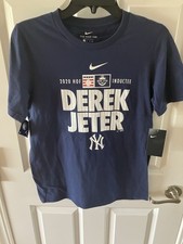 New York Yankees Nike Boys Large 14/16 Derek Jeter Hall Of Frame Tee Shirt New 