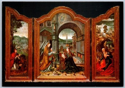 Santo Domingo de la Calzada Cathedral Triptych Art Postcard by J. van Cleve